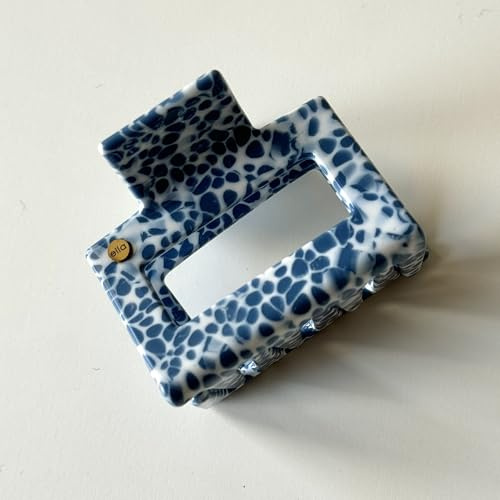 ella cases Freya Haarklammer mittelgroß eckig Dotty Midnight Haarschmuck Haarspangen Damen für dickes und dünnes Haar Bruchsicher aus nachhaltigem Baumwoll Acetat