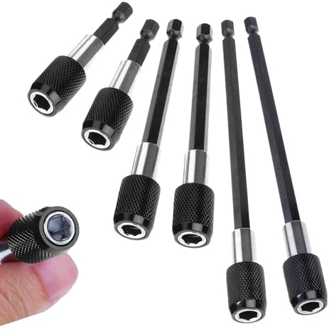 Magnetischer Bithalter 6-teilig 1/4’’ 150mm/100mm/60mm Magnetische Bohrer Verlängerung Robuste Magnet-Bithalter Set Ideal Für Bohrmaschinen Und Schraubendreher
