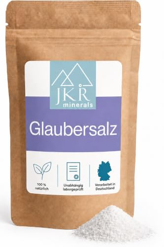 JKR Minerals Sal de Glauber 900g, sal de Glauber de calidad alimentaria, sulfato de sodio grado alimenticio, Na₂SO₄ en bolsa neutra en CO₂ y resellable