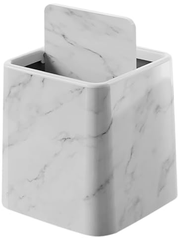 VALICLUD Poubelle De Salle De Bain à Motif Marbre, Petite Poubelle Avec Couvercle Blanc, Plastique Solide, Design Compact, Cuisine, Bureau, Chambre, Salon,