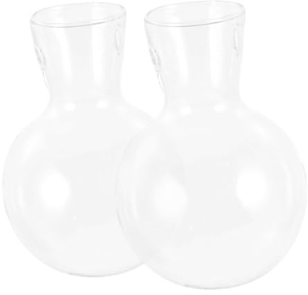 Didiseaon 2 Stück Glas Pflanzgefäße aus Hochborosilikat Glas mit Holzständer Transparent Hydroponisch als Hängendes Terrarium und Dekorative Zimmerpflanzen vase für Büro und Zuhause