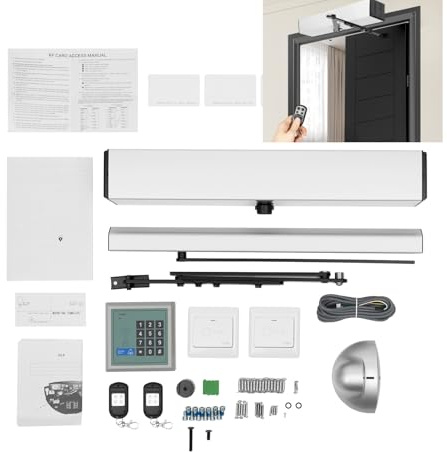 Poyujkyhr Apriporta basculante automatico da 50 W, con telecomando, 100 kg, 4 modalità, apriporta automatico, angolo di apertura 120°, chiudiporta con rilevamento ostacoli, silenzioso, 55 dB, per