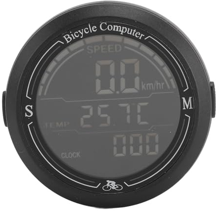 Plyisty Fahrrad-Tachometer, Echtzeit-Überwachung, Leuchtender Multifunktionaler Fahrradcomputer, Kilometerzähler, Temperatur und Uhr, Anzeige der Kalorienberechnung für Radfahren