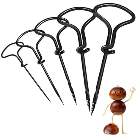 LACHT 5-Teiliges Kastanienbohrer Set,1.5-5Mm Bohrer Inkl, Schwarz Kastanien Bohrer Set Für Crafting, Bastelset Kastanien Kinder, Kleiner Bohrer Zum Basteln Für Kastanienmännchen Bastelset