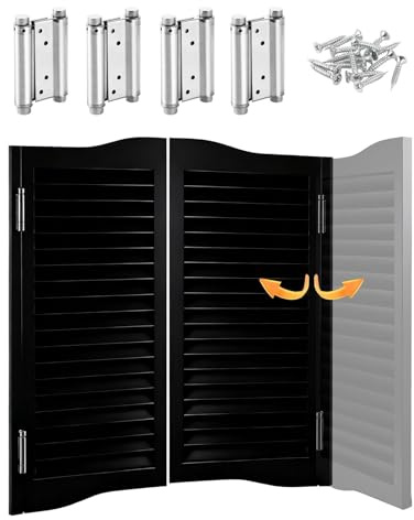 Porte A Battente Per Bar Porte Oscillanti Per Interni Porta Saloon Cerniere Automatiche， Rustica Personalizzabile Porte Divisoria Del Caffè 70cm-150cm(Marrone)