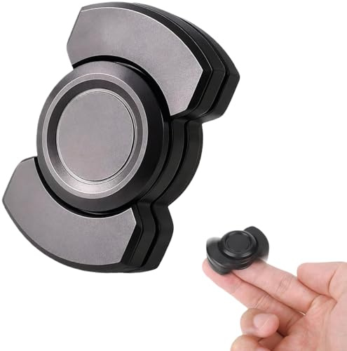 Fidget Slider para Adultos, 3 En 1 Fidget Slider Toy, Juguete Metálicos EDC Deslizante, para Aliviar El Estrés, Relajar La Mente Y El Cuerpo Y Mejorar La Concentración (Negro)
