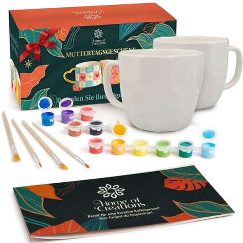Home of creations DIY Mug Painting Kit | Paint Your Own Mug Set | Mugs Decorate & Paint | Creative Valentine’s Gift for Couples | Date Night Craft Kit | Mothers Day Gifts