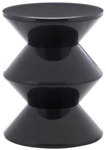 HowHomely Tisch Beistelltisch Couchtisch modern schwarz minimalistisch Sofatisch Nachttisch Kaffeetisch Seitentisch Ablagetisch Kunststoff geometrische Form kompakt Wohnzimmer