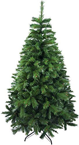 SOLAGUA NAVIDAD Albero di Natale Pino Max Ripieno Artificiale Alberi con Pigne e Supporto Metallico 150-240cm (Verde, 210cm 960Tips)