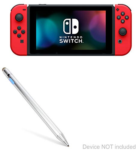 BoxWave Stylus Pen for Nintendo Switch (Stylus Pen AccuPoint Active Stylus, Electronic Stylus with Ultra Fine Tip for Nintendo Switch - Metallic Silver