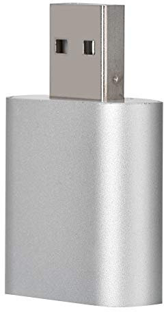 Carte Son stéréo 3D USB 2.0 Adaptateur Audio 7.1 canaux Surround Externe avec Haut-Parleur/Casque de 3,5 mm et Prises Microphone pour Windows/Mac (Argent)