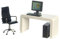 Melody Jane Puppenhaus Weiß Computer Schreibtisch & Schwarz Drehbar Stuhl Modern Büromöbel Set