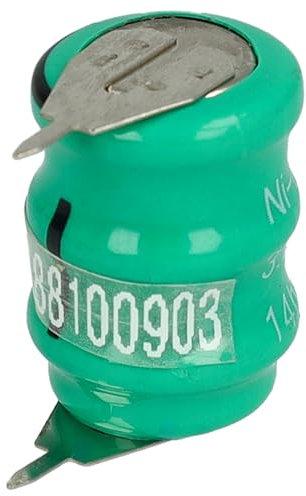 vhbw Knopfzellen Akku Typ V40H (NiMH, 40mAh, 3.6V) - Säule mit 3 Zellen, 3 Pins Printanschluss, wiederaufladbar
