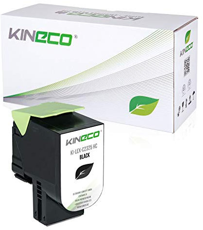 Kineco Toner mit CHIP kompatibel für Lexmark C2325dw C2425dw C2535dw MC2325adw MC2425adw MC2535adwe MC2640adwe C2320K0 Schwarz