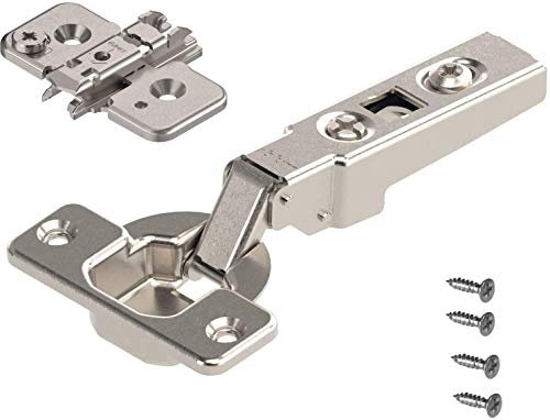 Blum 71M2550 100 Grad Clip Scharnier Selbstschließend Vollüberzug Anschraubbar mit 173H7100 Platte & Schrauben (2 Stück) (2 Stück)