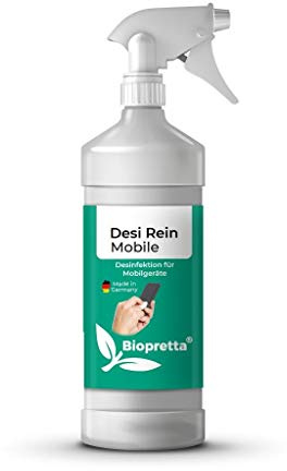 Biopretta DesiRein Mobile 1000ml zur einfachen Desinfektion und Reinigung von Handys, Tablets und anderen Mobilegeräten