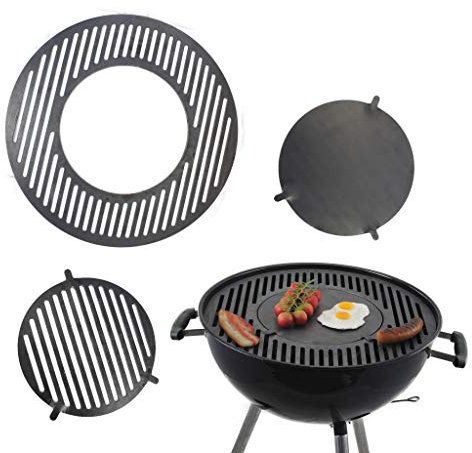 A. Weyck Tools 3er Set Feuerplatte Grillrost für Dutch Oven Kugelgrill (47er, 50er, 57er, 60er, 67er) - Edelstahl, Schwarz, Rund - Grillzubehör