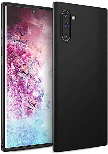 Verco Kompatibel mit Samsung Galaxy Note 10 Hülle, Matte Rückschale Schutzhülle für Samsung Note 10 Case Silikon Handyhülle - Schwarz