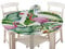 FANSU Runde Tischdecke Wasserabweisende, 3D Tier Muster Abwaschbar Garten Tischdecke rutschfest Abwischbare Wachstuch Desktop Dekorative Tuch Hotel Bankett Party (Flamingo,100cm)