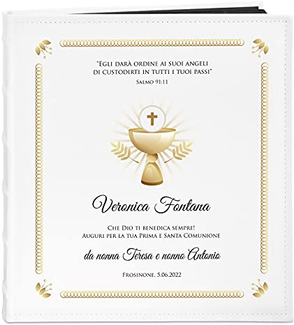 Maverton Album Foto Personalizzato, Copertina in Pelle Sintetica Bianca