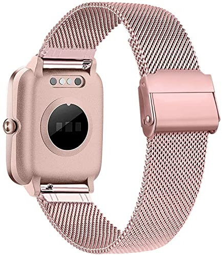 SUGARJAR Metallo Cinturino Compatibile con GRV FC1,19 mm Cinturini per Veryfitpro,LETSCOM,Yamay fitness,Letsfit,LIFEBEE,GRV,Willful,Popglory,Blackview,TEMINICE,ID205S ID205G ID215G ID216 SW020 SW023