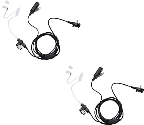 HEOPBIRD Headset für Yaesu Vertex Standard VX-261 EVX-261 EVX-534 EVX-531 VX-231 351 354 264 Walkie-Talkie 2-Wege-Radio mit Überwachungs-Kit, verdeckte Akustikröhre T-Mikrofon, 2 Packung