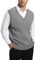 Kallspin Men's Big&Tall Wool Blend Gilets Sweater Relax fit Cable-Knit Vest Sleeveless Jumper(Light Grey, L-Tall)