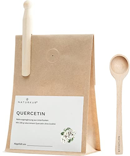Naturkur® Quercetin 100 g Pulver - rein pflanzlich aus japanischem Schnurbaum, vegan, ohne Zusatzstoffe, in Handarbeit hergestellt in Unterfranken