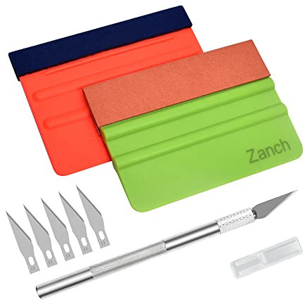Zanch Vinylfolie Rakel Set-Folierungs-Werkzeug-Set für Möbel- und Autofolien mit Präzisionsmesser und Folienrakel