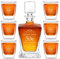 Maverton Carafe et Verres personnalisés - 800ml Bouteille avec 6 Verres à Whisky de 250ml - Accessoires bar pour hommes - Service à Whisky pour papa - pour anniversaire - 50 ans
