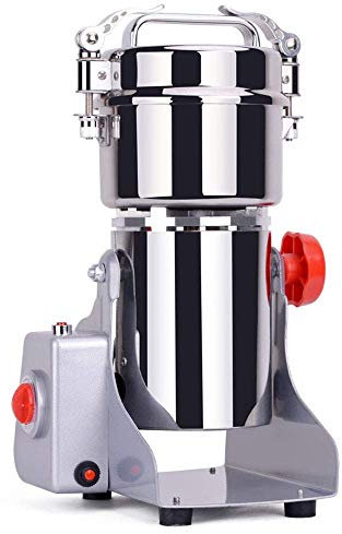 250G Food Grinder Machine Electric Herb Grain Spice Grinder High Speed Grain Mill Stainless Steel Swing Type Mill Ultra-Fine Powder Grinding Machine for Kitchen Herb Spice Pepper Coffee Corn 220V Gri