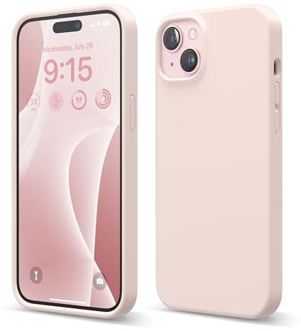 elago Flüssig Silikon Case Kompatibel mit iPhone 15 Plus Hülle, Premium Silikon Handyhülle, Ganzkörper Schutzhülle [4 Lagige Stoßfeste Struktur], Kratzfestes Weiches Mikrofaserfutter (Lovely Rosa)