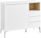 VASAGLE Armario de Almacenaje, Aparador, con Puertas y Estante Ajustable en Altura, 3 Cajones, Compartimento Abierto, Moderno, 40 x 103,5 x 85 cm, para Salón Cocina Estudio, Blanco Nube BBK273W21