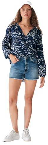 LTB Jeans Damen Jeansshorts Carola - Hotpants mit Reißverschluss und mittlerer Taille hergestellt aus Einer Baumwollmischung - Größe XS in der Farbe Blau