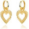 Jenosy Ohrringe Gold Damen Herz Ohrringe Gold für Damen Chunky Creolen mit Herz Anhänger Große Ohrringe Creolen Herz Gold Hypoallergene 18K Vergoldet Ohrringe Modeschmuck für Frauen und Mädchen