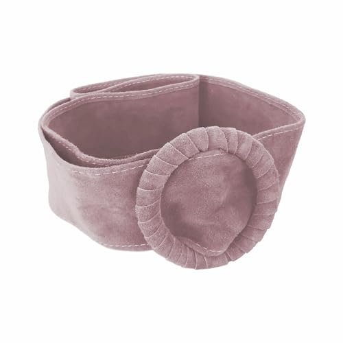 FrasiBags Breiter Damengürtel aus Wildleder mit Ringschnalle, Damen-gürtel aus Wildleder, hoher Damengürtel Leder, Gürtel Damen Leder, hergestellt in Italien, Rosa, Einheitsgröß