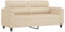 vidaXL Sofa 3-Sitzer, Loungesofa Couch mit Armlehnen Rückenkissen, Wohnzimmersofa Designsofa mit Metallgestell, Sitzmöbel Dreisitzer, Creme Mikrofasergewebe