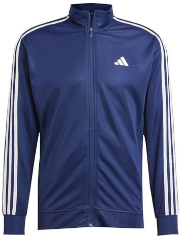 Adidas Herren Train Essentials 3-Stripes Training Hooded Track Top, Dark Blue, L