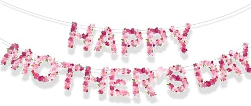 BETESSIN Decoración Día de La Madre Guirnalda Feliz Día de la Madre Pancarta para Fiesta de Día de La Madre Fiesta para Mamá Happy Mother´s Day