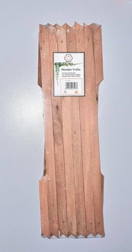 TRTO 3x 5ft Brown Expanding Wooden Trellis Garden Climbing Plants Fence Panel Natural Wood