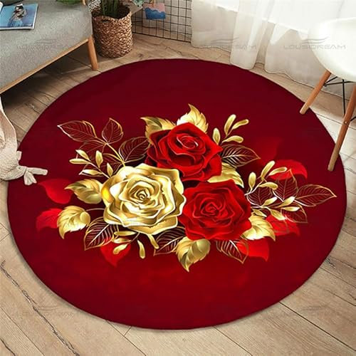 YOUSHIHUI Tapis Rose Or Rouge, Tapis de canapé de Salon, de Chambre à Coucher, décoration de Cuisine, Jeux d'enfants, Tapis de Sol antidérapants