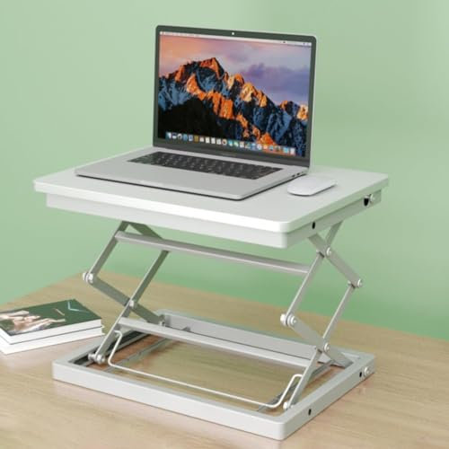 Höhenverstellbarer Stehtisch-Konverter – Ergonomische Sitz-zu-Steherhöhung für Heimbüro, Desktop-Einsatz – Heben Sie Computer-Monitorarbeitsplatz (weiß)