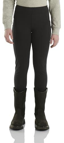 Carhartt Girls' Fitted Utility Leggings, Dark Black, 6