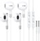 2 Pack für 3.5mm In-Ear Kopfhörer mit Kabel in Ear kopfhörer 3.5mm Klinke Anschlussom Kabel Ohrhörer mit Mikrofon und Lautstärkeregler für Phone Samsung Android Smartphone Laptop MP3 Players - Weiß