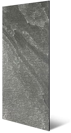 JANGAL Modular Wall Stone Paneel, Echtstein Furnier 1040x520 mm, Modulares Wandpaneel, mit recyceltem PET-Filz, zum Kleben, Wandverkleidung, Wand Deko, Steinwand, Naturstein (Grey Slate)