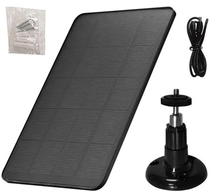 Panneau Solaire Pour Caméra, Panneau Solaire Portable | Panneaux De Chargeur Solaire Extérieurs Étanches,Support De Montage À 360° Et Câble De 1,2 M, Charge Les Téléphones Mobiles, Les Caméras