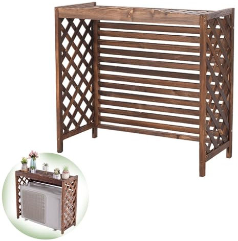 CZAOERXB Solid Wood Radiator Cover Air Conditioner Outdoor Unit Flower Stand Steam Radiator Covers For Outdoor Balcony Backyard Garbage Can (Size : S)