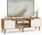 VASAGLE TV Stand Unit, Entertainment Center with Adjustable Shelf, for 65 Inch TVs, 147 cm Long Media Console Table, Transitional Style, for Living Room, Bedroom, Natural Oak and Cream White LTV556Y01