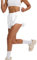 tanzdunsje Laufshorts Damen kurz Sportshorts 2 in 1,Tennis Gym Fitness RunningShorts mit 2 Taschen, Damen Schwarze Shorts Workout Sportrock Elastischer Bund, mit Innenfutter(L, Weiß)