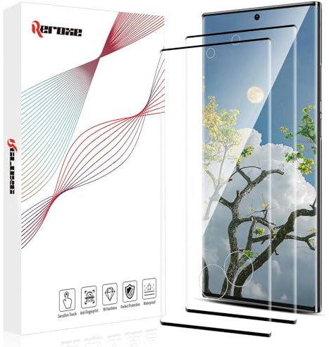 REROXE 2 Stück Schutzfolie für Panzerglas für Samsung Galaxy S22 Ultra 5G, 3D Vollbildschirm Bläschenfrei Anti-Öl Ultra-HD Schutzglas, Anti-Fingerabdruck Samsung S22 Ultra Displayschutzfolie